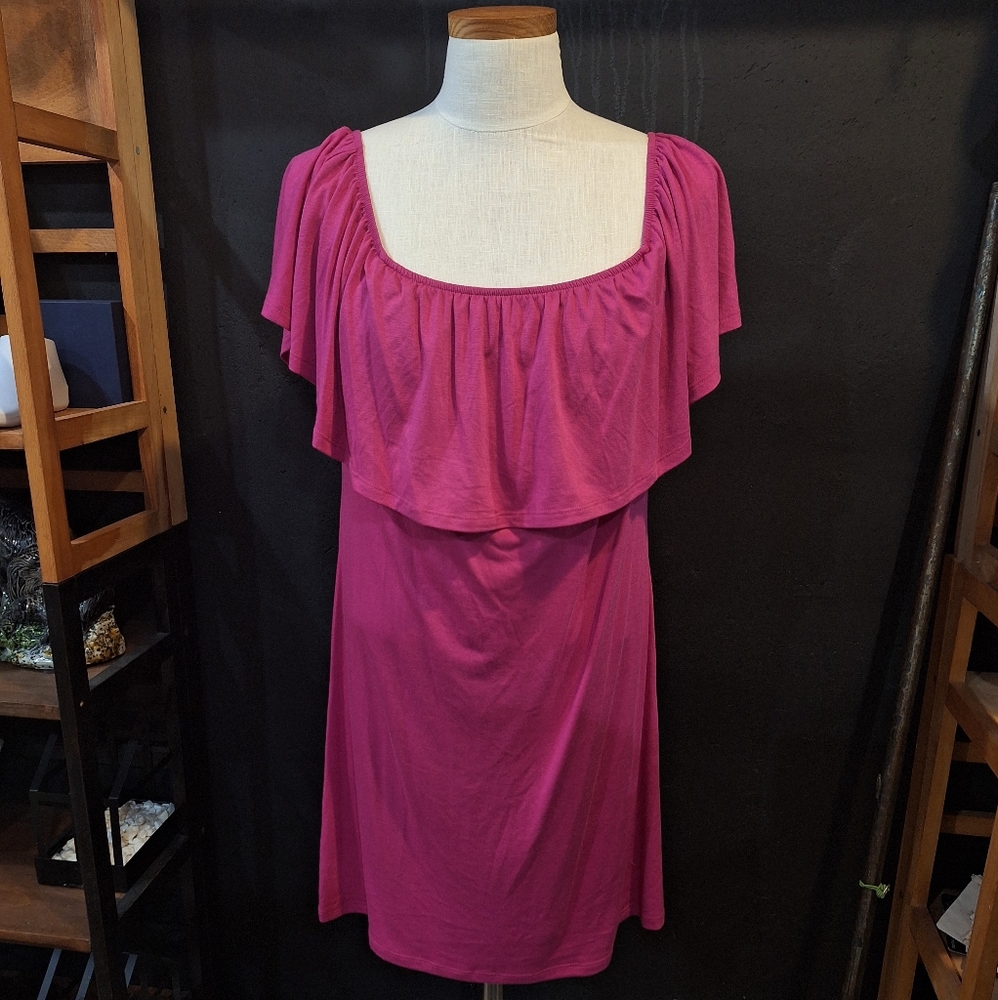 West Loop Pink Off-Shoulder Dress
